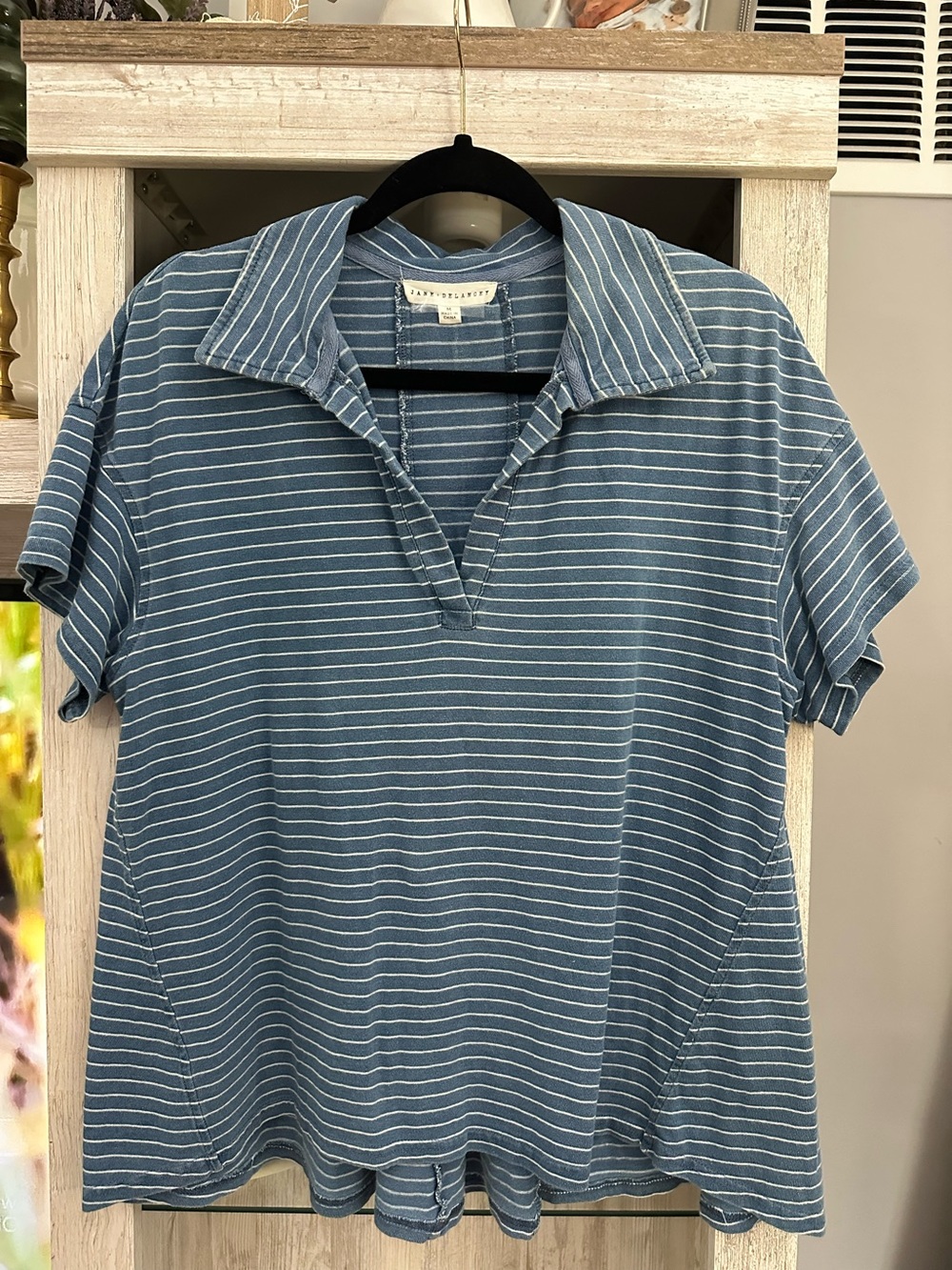 Jane and Delancey Blue and White Striped  Shirt